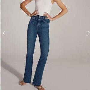 NEW Favorite Daughter Valentina Shortie Split Raw Hem High Waist Jean Size 28